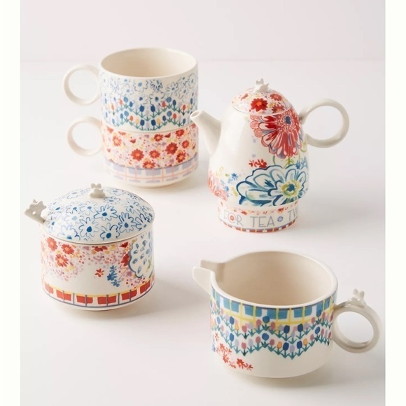 Anthropologie Mason Tea Set For Two . Very good condition. - Picture 1 of 9